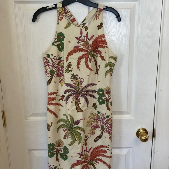 Muse Dresses & Skirts - Muse Cream Dress: Palm Trees Sequined